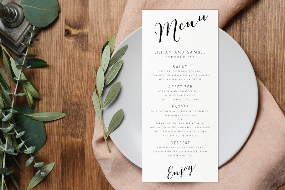Wedding Menu - Editable PDF