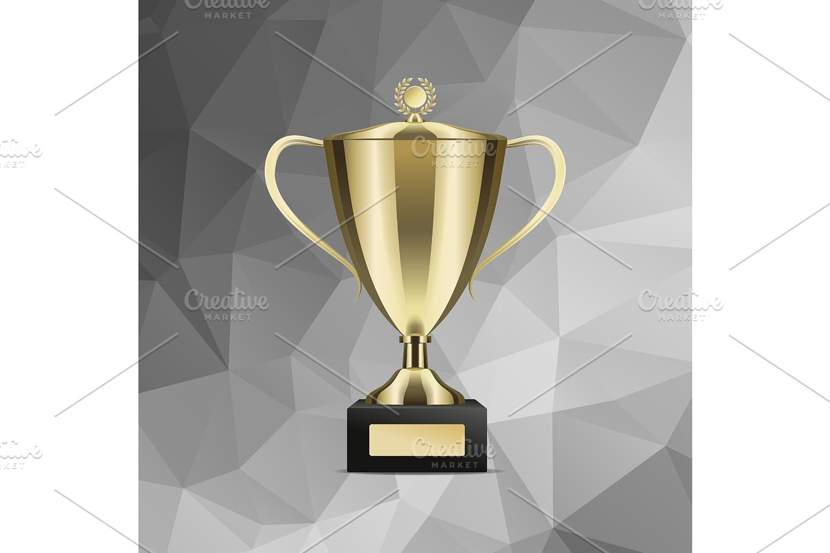 Golden Winning Trophy Cup Isolated Illustration in Objects - product preview 8