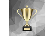 Golden Winning Trophy Cup Isolated Illustration