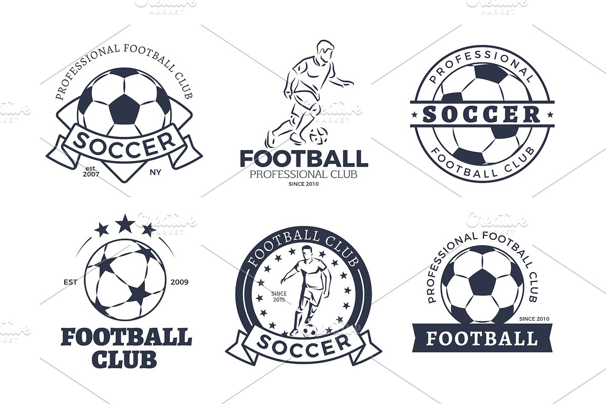 Set of Football Club Graphic Icons Flat Design in Objects - product preview 8