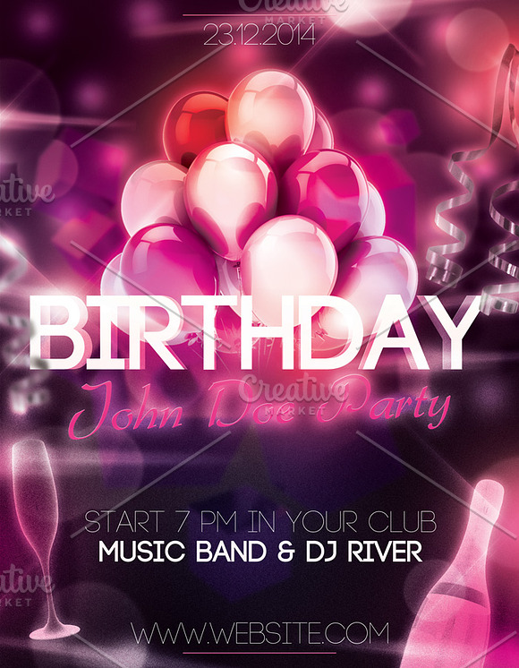 Elegant Birthday Flyer in Flyer Templates - product preview 2