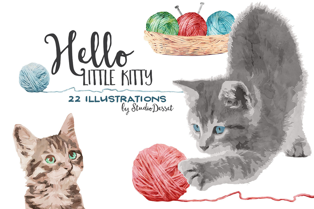 Kitty - Watercolor Graphics of Cats in Illustrations - product preview 8