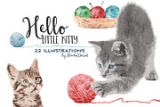 Kitty - Watercolor Graphics of Cats