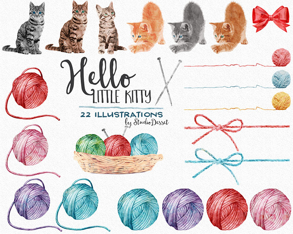 Kitty - Watercolor Graphics of Cats in Illustrations - product preview 1