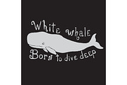 vintage symbol of white whale