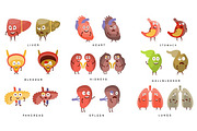 Healthy vs Sick Human Organs Infographic Illustration
