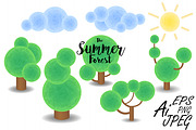 Summer Forest Vector Clipart
