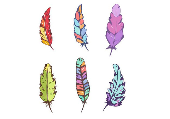 Feathers set vector illustration in Illustrations - product preview 3