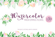 Watercolor fresh spring floral