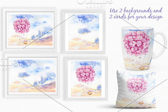 SALE! Watercolor Pink Hydrangea in Illustrations - product preview 1