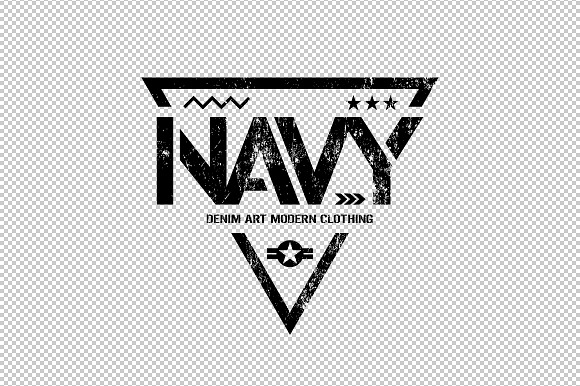 Navy tee print vector design in Illustrations - product preview 2