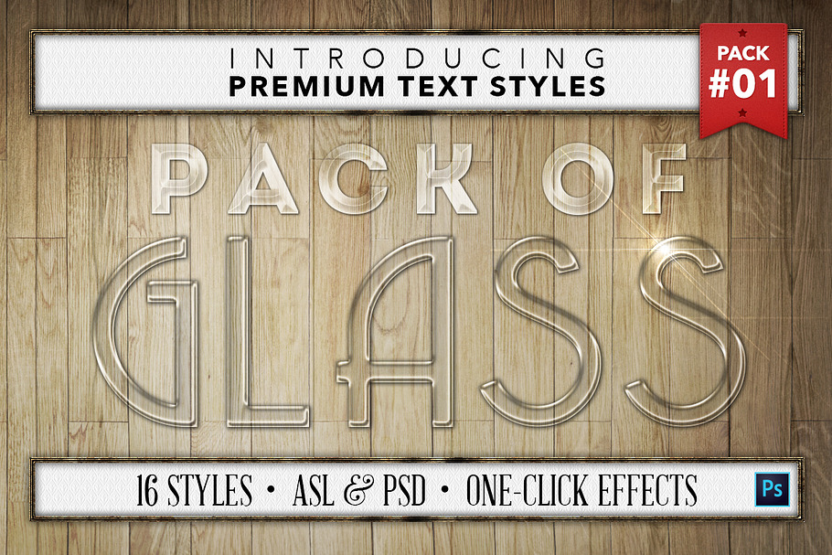 Glass #1 - 16 Text Styles in Photoshop Layer Styles - product preview 8