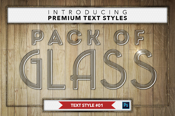 Glass #1 - 16 Text Styles in Photoshop Layer Styles - product preview 1