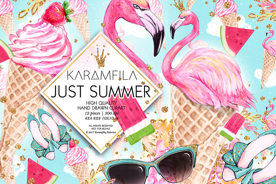 Summer Clipart in Illustrations - product preview 8