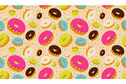 Seamless pattern with donuts