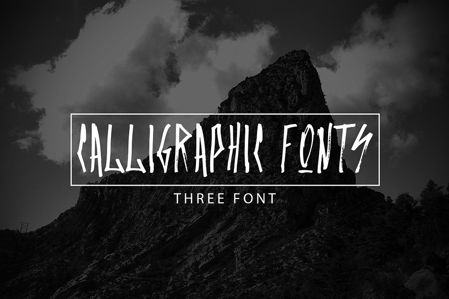 Set of three calligraphic fonts