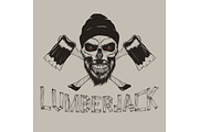 lumberjack-skull with axes.