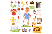 Soccer player man icons vector illustration.