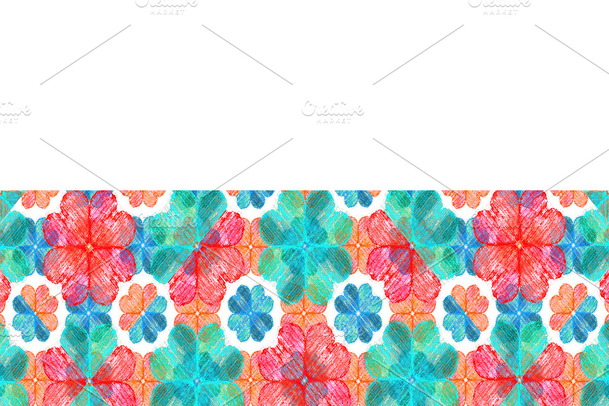 Stationery Background with Colouful Decorated Borders in Illustrations - product preview 8