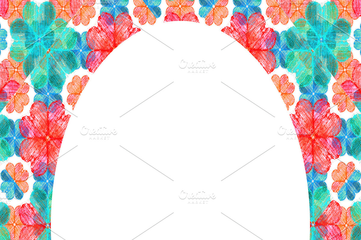 Circle Frame Background with Colorful Decorated Borders in Illustrations - product preview 8
