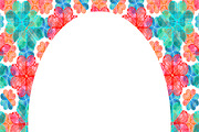 Circle Frame Background with Colorful Decorated Borders