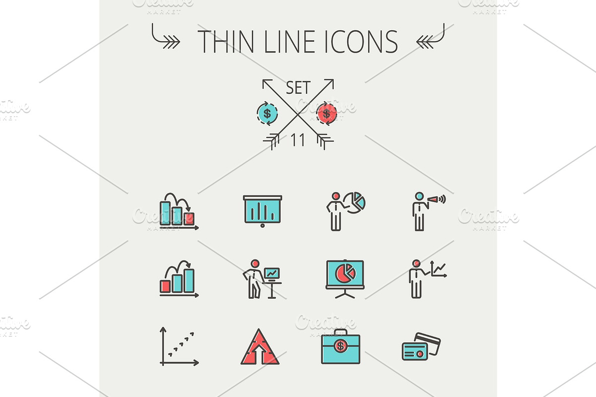 Business thin line icon in Graphics - product preview 8