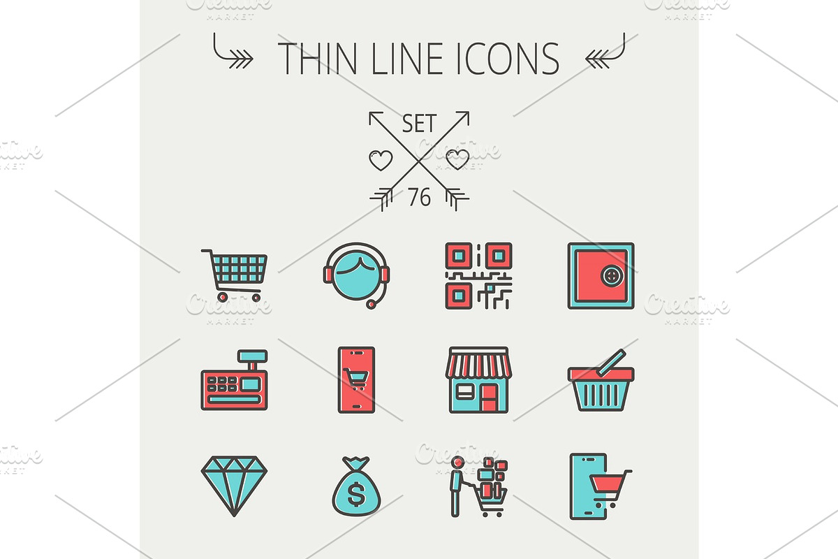Business shopping thin line icon set in Graphics - product preview 8