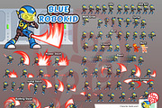 Blue Robokid Game Sprites 