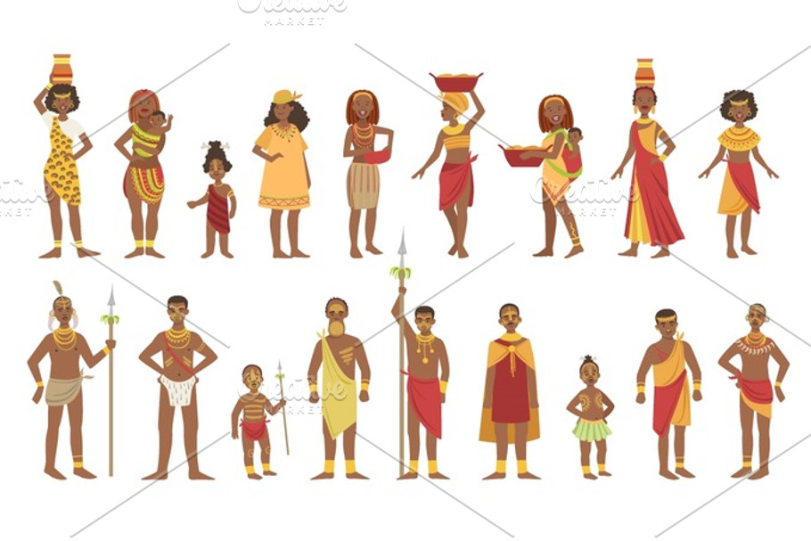 African National Tribal Outfit Collection in Illustrations - product preview 8