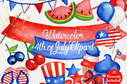 Watercolor 4th of July Graphics