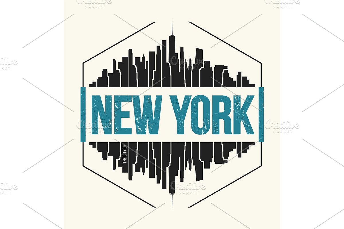 New York City t-shirt design tee print.  in Illustrations - product preview 8