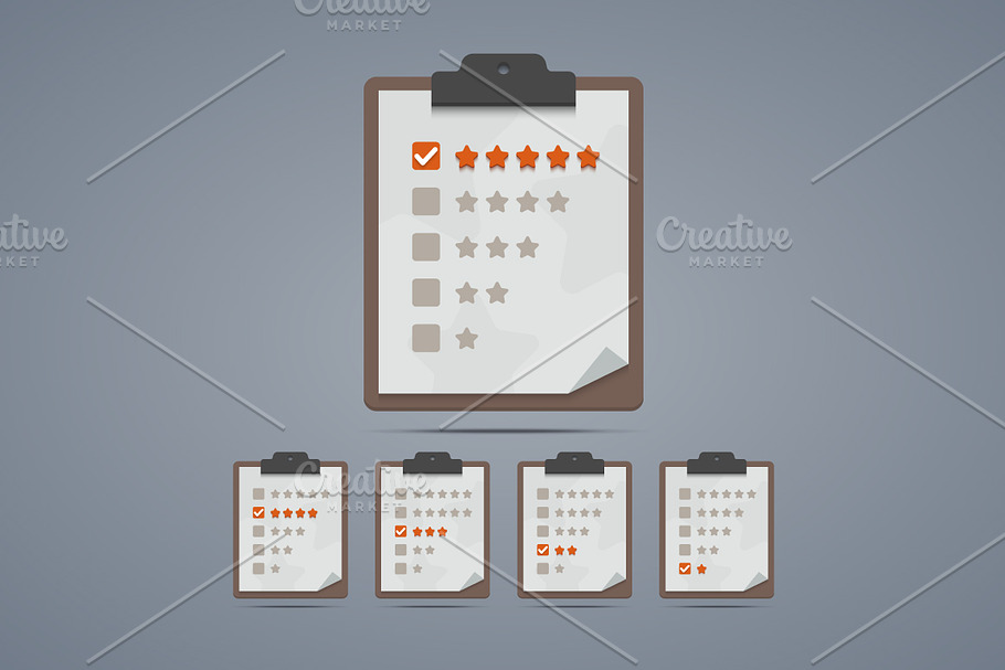 Clipboard with rating stars. in Illustrations - product preview 8