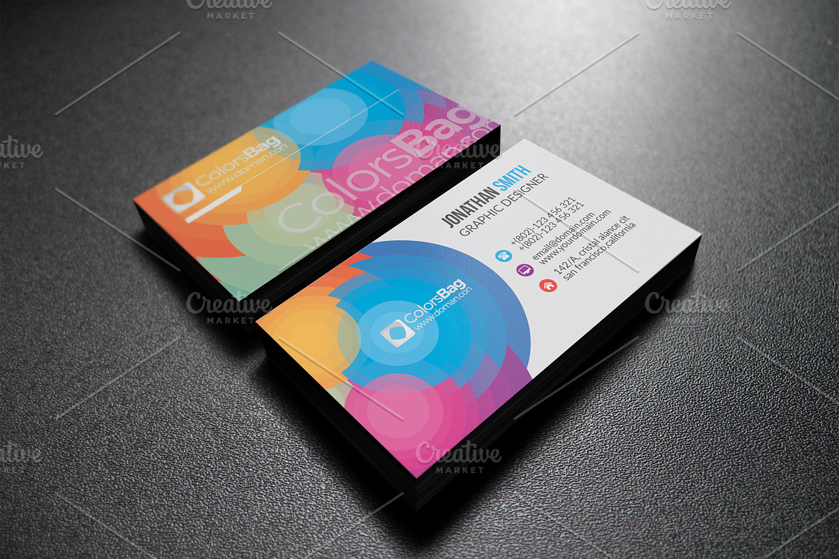 Colorful Business Card in Business Card Templates - product preview 8