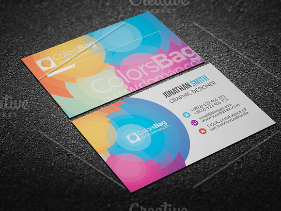Colorful Business Card in Business Card Templates - product preview 2