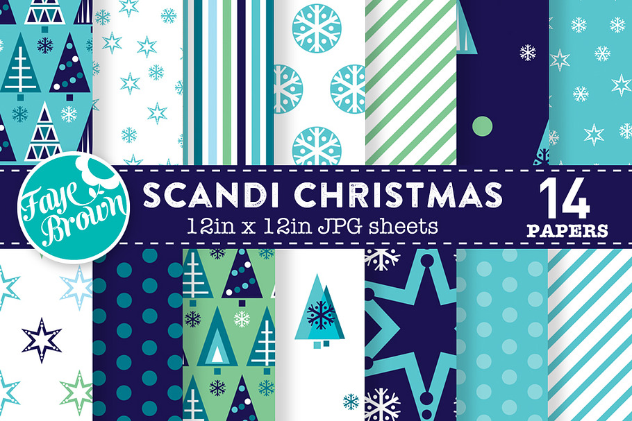 Scandi Christmas Digital Paper in Patterns - product preview 8