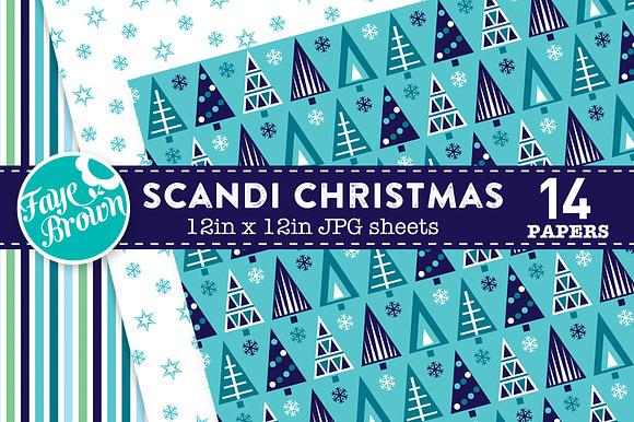 Scandi Christmas Digital Paper in Patterns - product preview 1