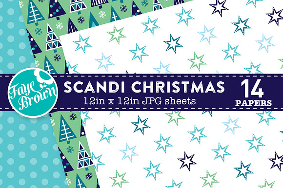 Scandi Christmas Digital Paper in Patterns - product preview 2