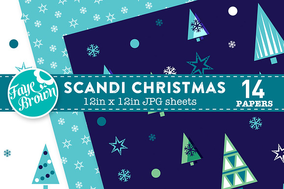 Scandi Christmas Digital Paper in Patterns - product preview 3