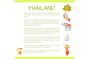 Thailand Touristic Vector Concept with Sample Text