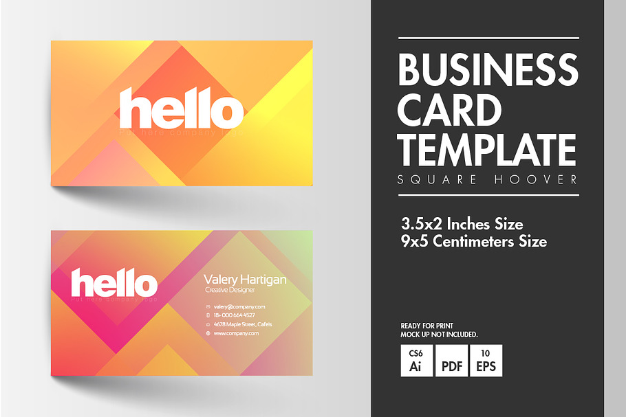 Business Card - Square Hoover in Business Card Templates - product preview 8