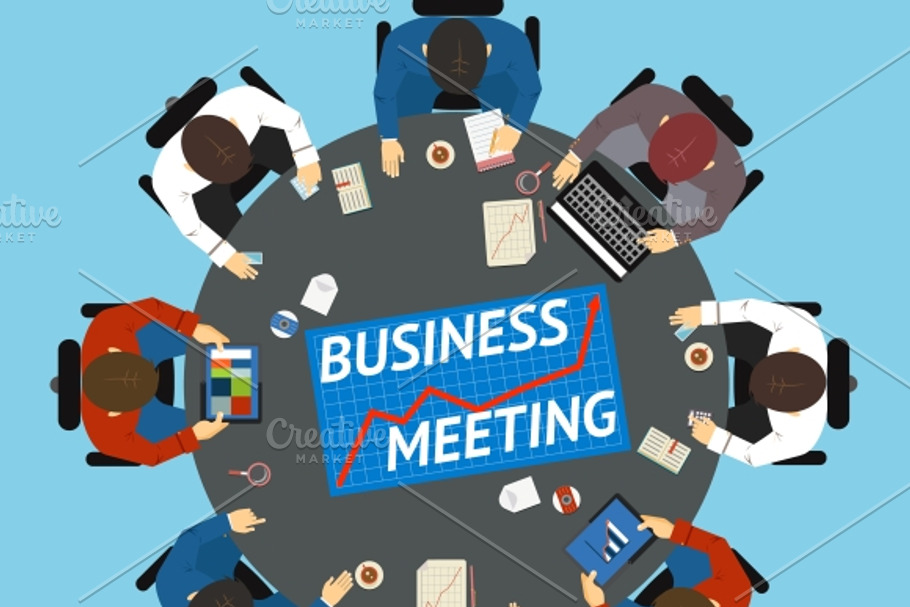 Business people at negotiating table in Illustrations - product preview 8