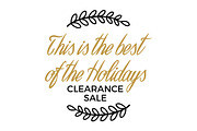 Best of Holidays. Clearance Sale Winter Discount