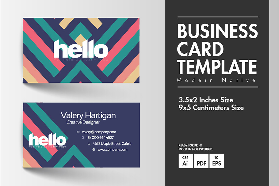 Business Card - Modern Native in Business Card Templates - product preview 8