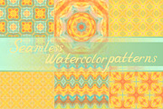Set: 20 seamless watercolor patterns