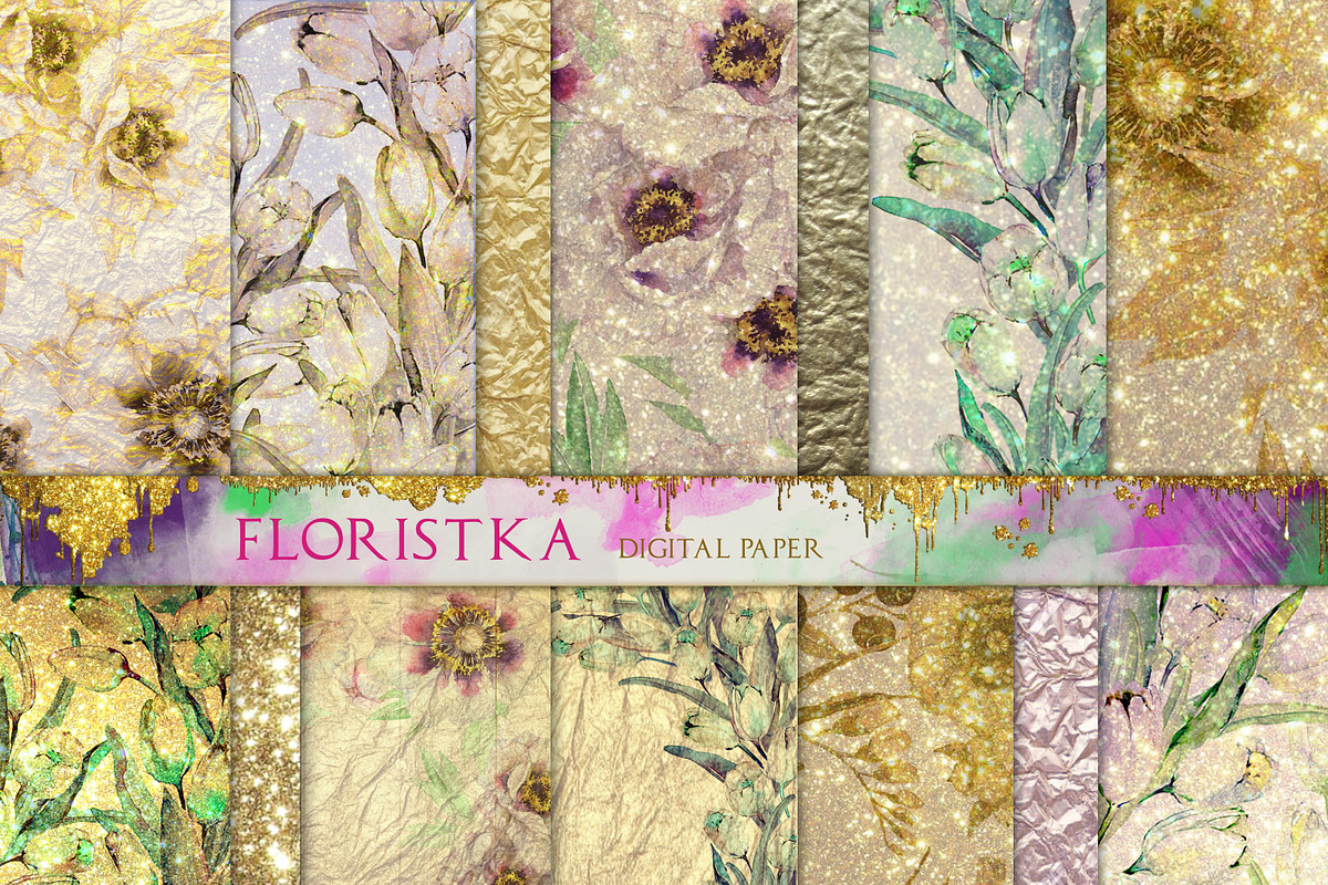 Shimmering Floral Patterns Big Set  in Patterns - product preview 8
