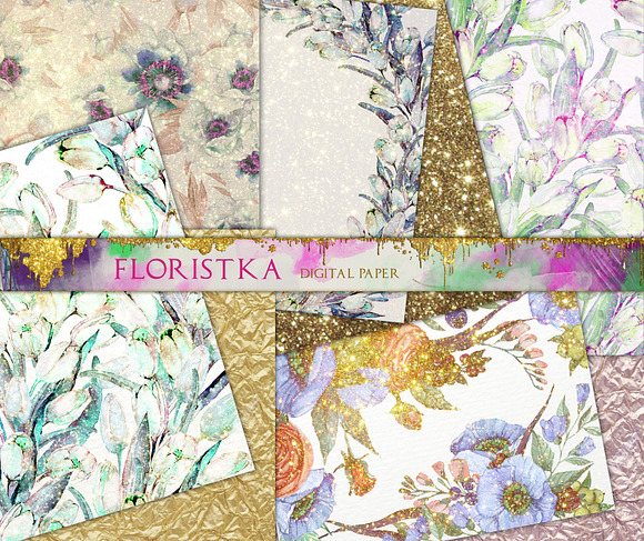 Shimmering Floral Patterns Big Set  in Patterns - product preview 7