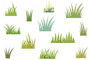 Green fun textured grass clipart