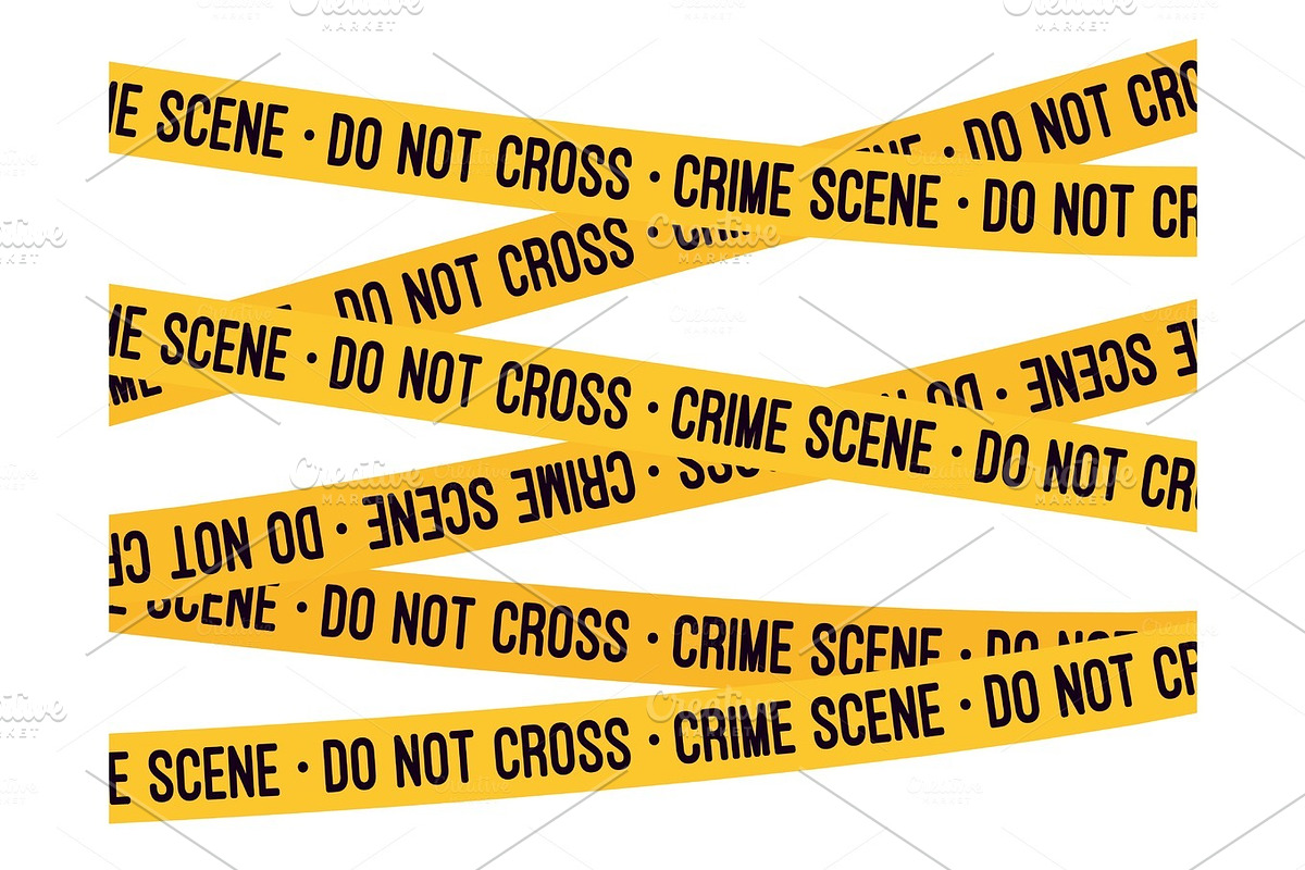 Crime scene yellow tape in Illustrations - product preview 8