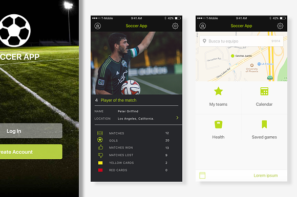 Soccer Teams - Sketch app UI in App Templates - product preview 2