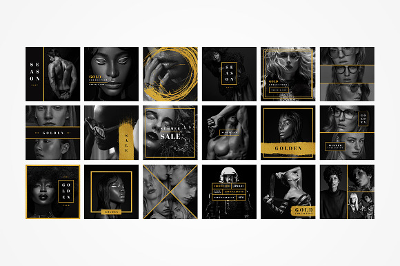 Instagram Glitter Gold Pack in Instagram Templates - product preview 2